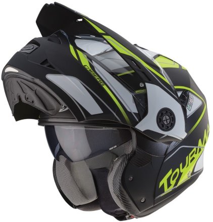 Мотошлем Caberg Tourmax Marathon, цвет Черный Матовый/Белый Матовый/Желтый