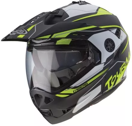 Мотошлем Caberg Tourmax Marathon, цвет Черный Матовый/Белый Матовый/Желтый