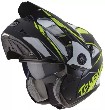 Мотошлем Caberg Tourmax Marathon, цвет Черный Матовый/Белый Матовый/Желтый
