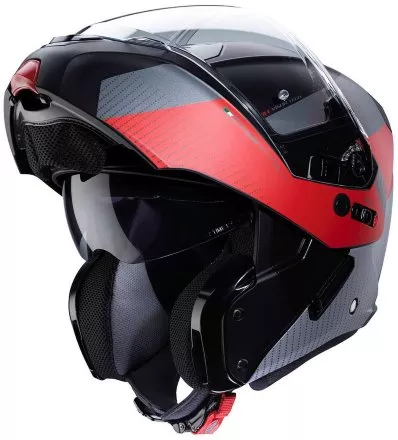 Мотошлем Caberg Horus Scout, цвет Черный Матовый/Красный/Антрацит 