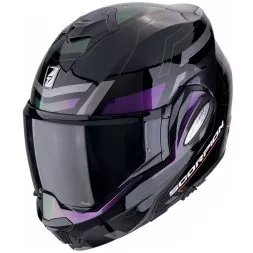 Мотошлем Scorpion Exo-Tech Evo Conquer, цвет Черный Хамелеон/Фиолетовый