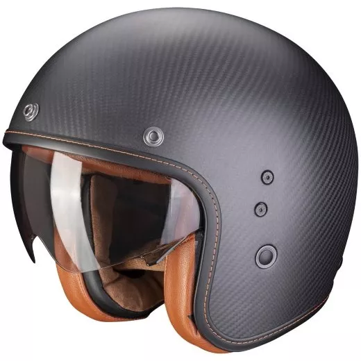 Мотошлем Scorpion Exo Belfast Evo Carbon Solid, цвет Карбон Матовый/Черный — 
