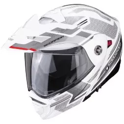 Мотошлем Scorpion Exo ADX-2 Carrera, цвет Белый/Серый Металлик