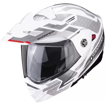 Мотошлем Scorpion Exo ADX-2 Carrera, цвет Белый/Серый Металлик