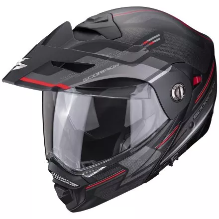 Мотошлем Scorpion Exo ADX-2 Carrera, цвет Черный Матовый/Серый/Красный
