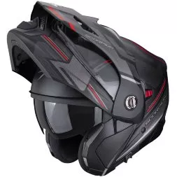 Мотошлем Scorpion Exo ADX-2 Carrera, цвет Черный Матовый/Серый/Красный