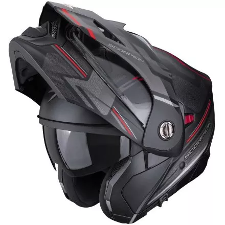 Мотошлем Scorpion Exo ADX-2 Carrera, цвет Черный Матовый/Серый/Красный