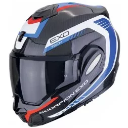 Мотошлем Scorpion Exo-Tech Evo Carbon Cosy, цвет Карбон/Синий/Красный