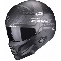 Мотошлем Scorpion Exo Combat II Xenon, цвет Черный Матовый/Серебристый