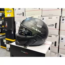 Мотошлем Scorpion Exo Combat II Xenon, цвет Черный Матовый/Серебристый