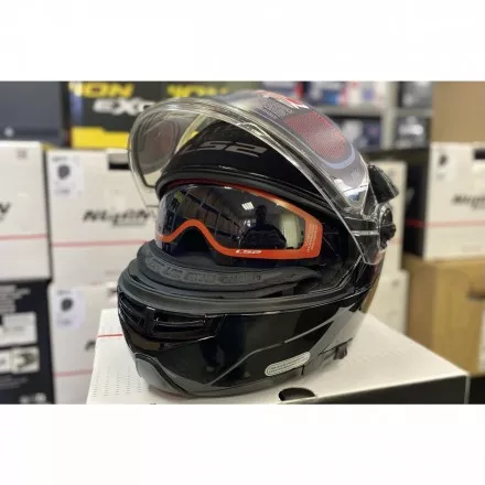 Мотошлем LS2 FF325 Strobe Electric SNOW Solid снегоходный, цвет Черный 