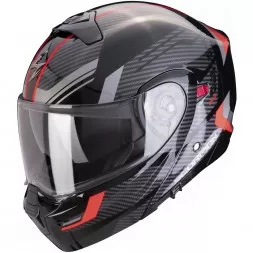 Мотошлем Scorpion Exo-930 Evo Sikon цвет Черный Серебристый Красный