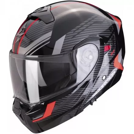 Мотошлем Scorpion Exo-930 Evo Sikon цвет Черный Серебристый Красный