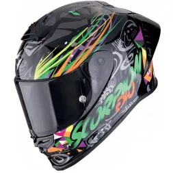 Мотошлем Scorpion Exo-R1 Evo II Air Savage, цвет Черный/Зеленый/Оранжевый