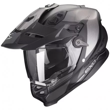 Мотошлем Scorpion Exo ADF-9000 Air Trail, цвет Черный Матовый/Серебристый