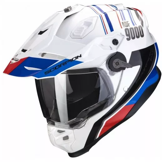 Мотошлем Scorpion Exo ADF-9000 Air Desert, цвет Белый/Синий/Красный — 
