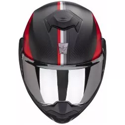 Мотошлем Scorpion Exo-Tech Evo Carbon Genus, цвет Черный Матовый/Красный