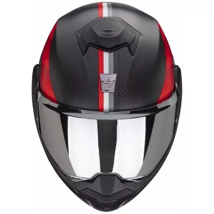 Мотошлем Scorpion Exo-Tech Evo Carbon Genus, цвет Черный Матовый/Красный