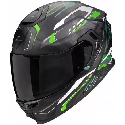 Мотошлем Scorpion Exo-Gt SP Air Augusta, цвет Черный Матовый/Серый/Зеленый