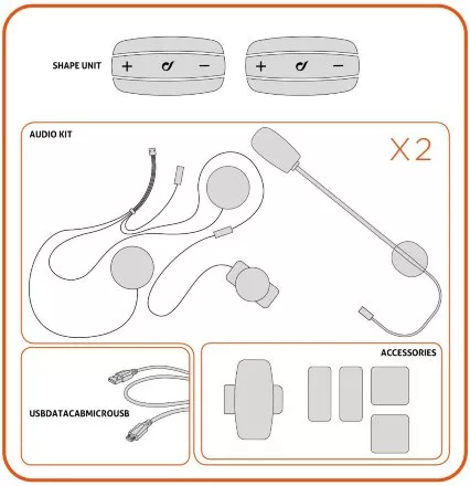 Мотогарнитура  Bluetooth Interphone Shape двойная