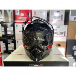 Мотошлем Scorpion Exo ADX-2 Galane цвет Серебристый/Чёрный/Красный