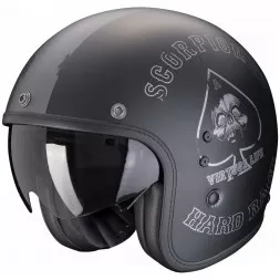 Мотошлем Scorpion Exo Belfast Evo Spade, цвет Черный Матовый/Серебристый