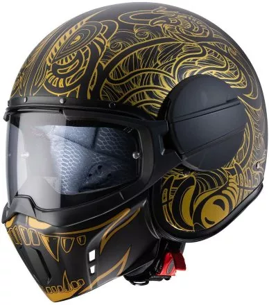 Мотошлем Caberg Jet Ghost, цвет Черный Матовый/Золотой MAORI