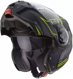Мотошлем Caberg Droid Blaze, цвет Черный Матовый/Желтый Флуо