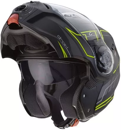 Мотошлем Caberg Droid Blaze, цвет Черный Матовый/Желтый Флуо