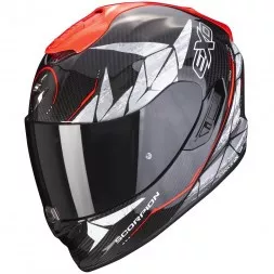 Мотошлем Scorpion Exo-1400 Evo Carbon Air Aranea, цвет Черный/Красный