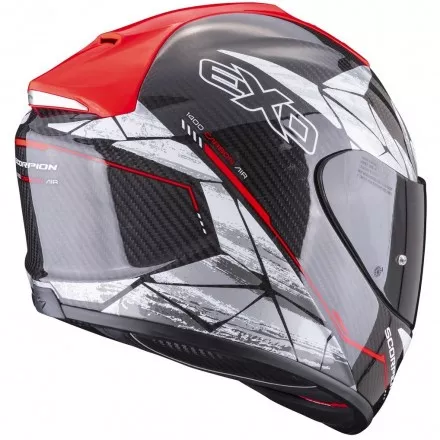 Мотошлем Scorpion Exo-1400 Evo Carbon Air Aranea, цвет Черный/Красный