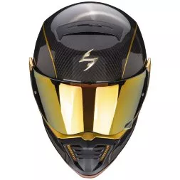 Мотошлем Scorpion HX1 Carbon Se Solid, цвет Карбон/Черный/Золотистый
