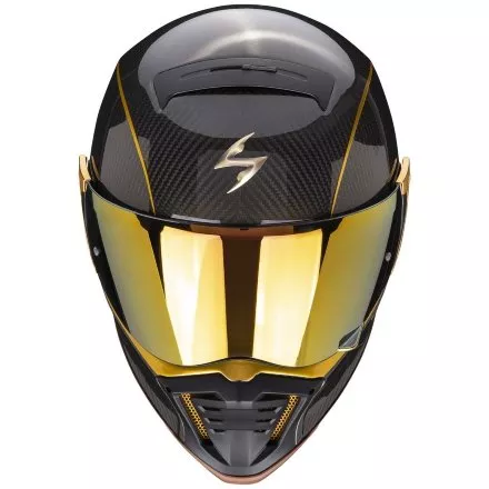 Мотошлем Scorpion HX1 Carbon Se Solid, цвет Карбон/Черный/Золотистый