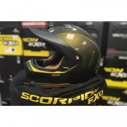 Мотошлем Scorpion HX1 Carbon Se Solid, цвет Карбон/Черный/Золотистый
