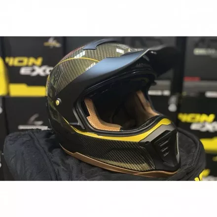 Мотошлем Scorpion HX1 Carbon Se Solid, цвет Карбон/Черный/Золотистый