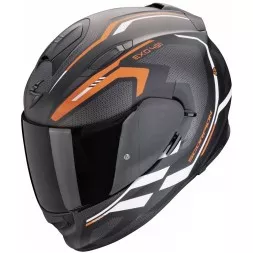 Мотошлем Scorpion Exo-491 Kripta, цвет Черный Матовый/Оранжевый/Белый