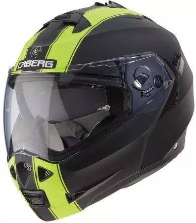 Мотошлем Caberg Duke II Legend, цвет Черный Матовый/Желтый Флуо 