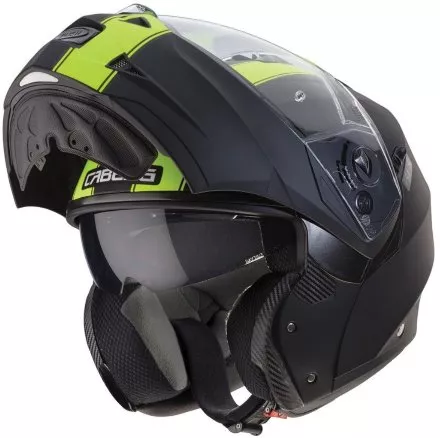 Мотошлем Caberg Duke II Legend, цвет Черный Матовый/Желтый Флуо 