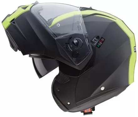 Мотошлем Caberg Duke II Legend, цвет Черный Матовый/Желтый Флуо 
