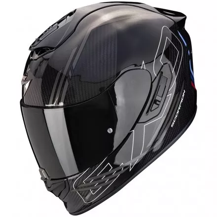 Мотошлем Scorpion Exo-1400 Evo II Carbon Air Reika, цвет Черный/Серебристый/Синий