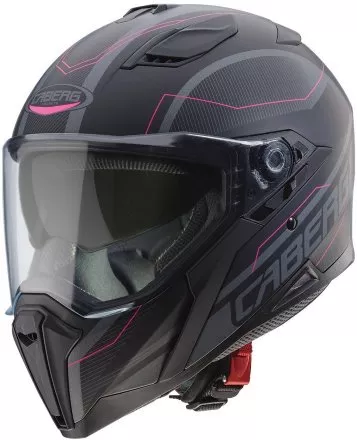 Мотошлем Caberg Jackal Supra, цвет Черный Матовый/Антрацит/Розовый 