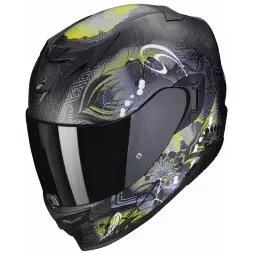  Мотошлем Scorpion Exo-520 Evo Air Melrose, цвет Черный Матовый/Желтый