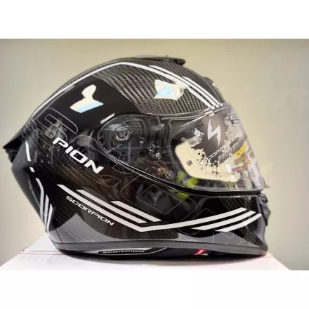 Мотошлем Scorpion Exo-1400 Evo II Carbon Air Reika, цвет Черный/Белый