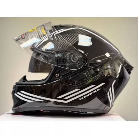 Мотошлем Scorpion Exo-1400 Evo II Carbon Air Reika, цвет Черный/Белый