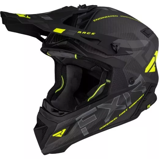 Шлем FXR Helium Carbon Hi Vis/Charcoal Quick Release — 