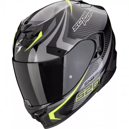 Мотошлем Scorpion Exo-520 Evo Air Terra, Черный/Серебристый/Желтый