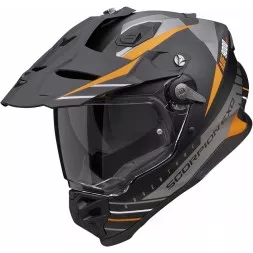Мотошлем Scorpion Exo ADF-9000 Air Feat, цвет Черный Матовый/Серебристый/Оранжевый