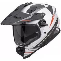 Мотошлем Scorpion Exo ADF-9000 Air Feat, цвет Белый Матовый/Черный/Красный