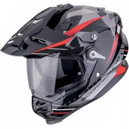 Мотошлем Scorpion Exo ADF-9000 Air Feat, цвет Черный/Серебристый/Красный