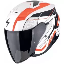 Мотошлем Scorpion Exo-Z1 VUE, цвет Белый Матовый/Черный/Красный